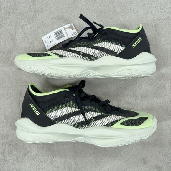 Adidas Adizero Select 2.0 Core Black Cloud White Green Spark Size 8 - Picture 2 of 7